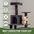 thumbnail image 2 of Uforic 44" Cat Tree Tower with Scratch Posts, Condo, Hammock & Toys, Dark Gray, 2 of 9