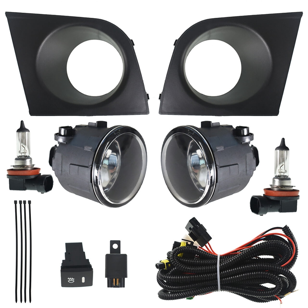 labwork Pair of Fog Light Lamp Assembly Fit for 2007 2008 2009 2010 2011 Nissan Versa, Front Left & Right