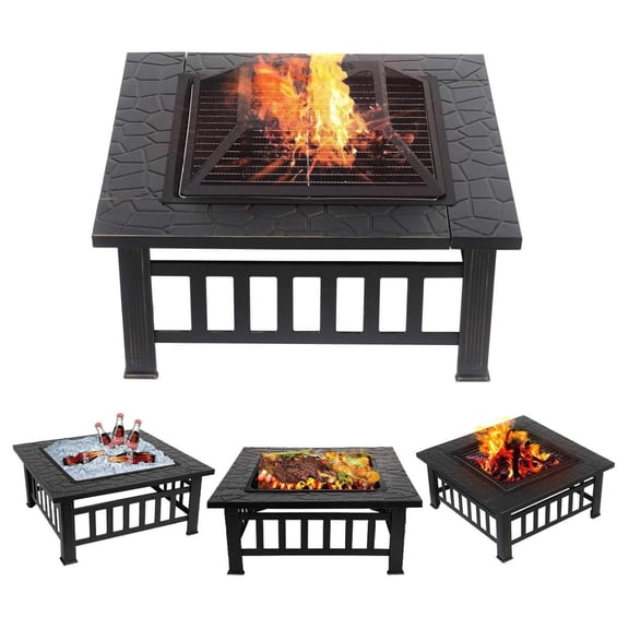 32" Outdoor BBQ Grill Stove Heater Patio Metal Table by SHG