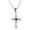 Red, variant on Cross Necklace for Women Silver Plated Gemstone Pendant Birthstone Religious Jewelry for Mom