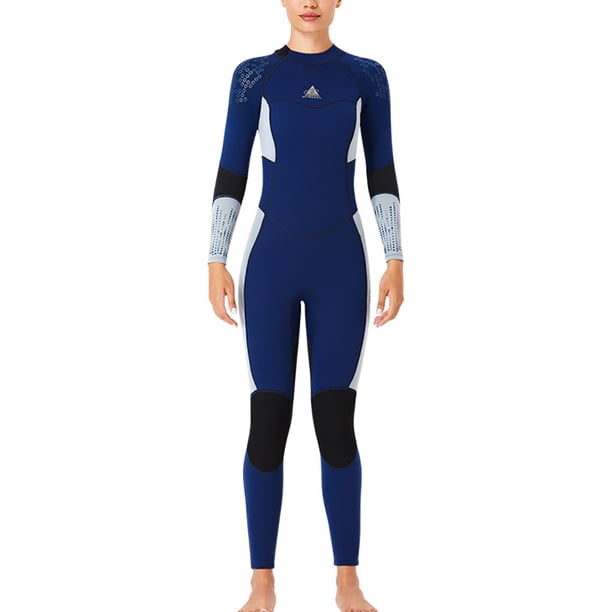 Trajes de traje de húmedo Mangos de manga larga y pantalones Traje de buceo 1.5mm Ergonómico Ultra Stretch Professional para snorkeling Surfing Natación Mujer, Marina L Speravity OD019359-16