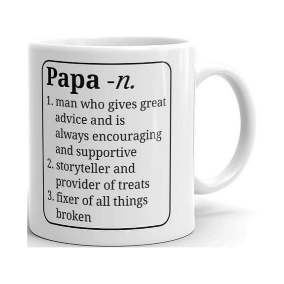 Papa Definition Fathers Day Funny Coffee Tea Ceramic Mug Office Work Cup Gift