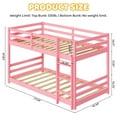 thumbnail image 6 of Zimtown Bunk Bed Twin Over Twin,Kids Low Floor Bunk Bed with Guard Rails for Children Boys Girls Dormitory Bedroom,No Box Spring Needed,Pink, 6 of 9