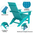 thumbnail image 3 of Garpans Folding Adirondack Chair Weather Resistant Outdoor Adirondack Chair HDPE Outdoor Chair for Patio Front Porch Pool Garden Deck Fire Pit Outside, Turquoise, 3 of 11