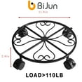 BiJun Metal Plant Caddy,12" Round Plant Stand Plant Roller with 4 360