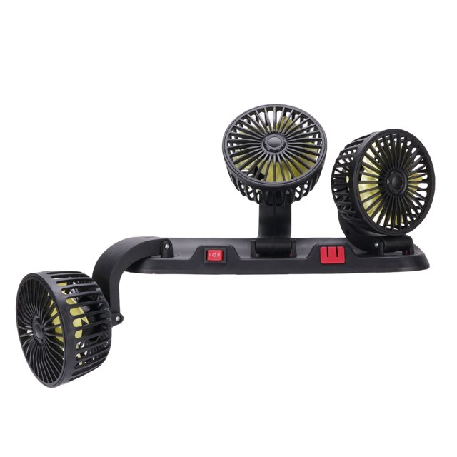 Portable Cigar Lighter Plug Fan,3 Head Car Fan 2 Speed 360 Degree Rotating Portable Cigar Lighter Plug Car Cooling Fan Van Truck SUV RV