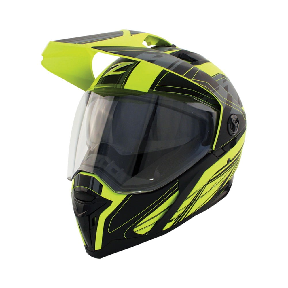 Zox ZDS10 Urbanite Dual Sport Motorcycle Helmet Matte HiViz Yellow