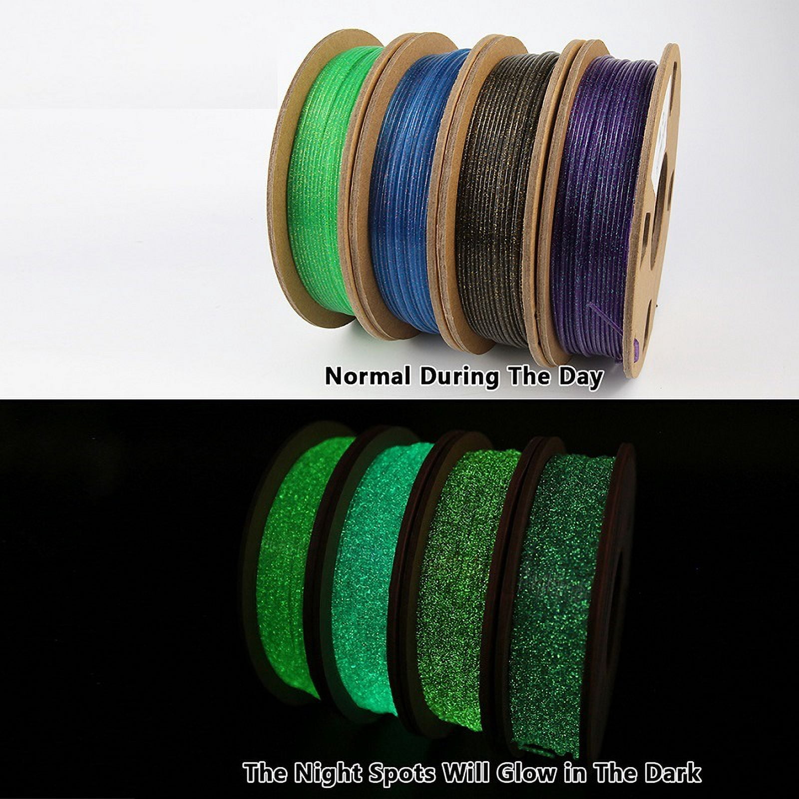 Glow-in-the-Dark PLA 3D Printer Filament 1.75mm, Luminous PLA Filament for 3D Printing, 250g