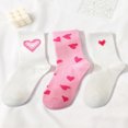 thumbnail image 4 of OUSITAID Marina Oliveira Girlcore 3pairs/Set Fashionable Heart Pattern Heart Print Mid-Calf Socks, 4 of 6