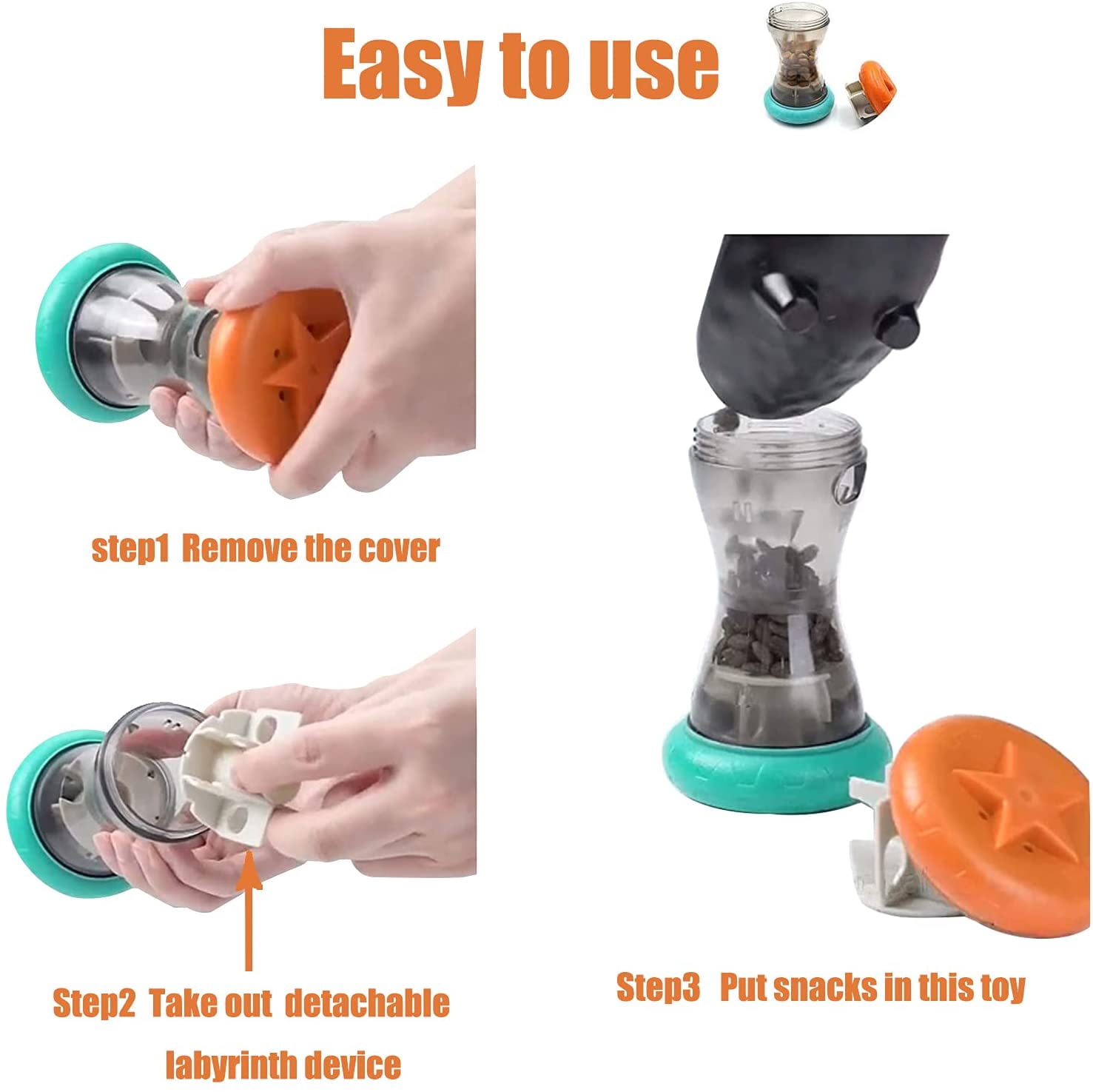 Interactive Treat Dispensing Puzzle Toy – Slow Feeder Enrichment Toy for Dogs – Keeps Pets Busy, Improves Digestion, Alternative to Slow Feeder Bowls