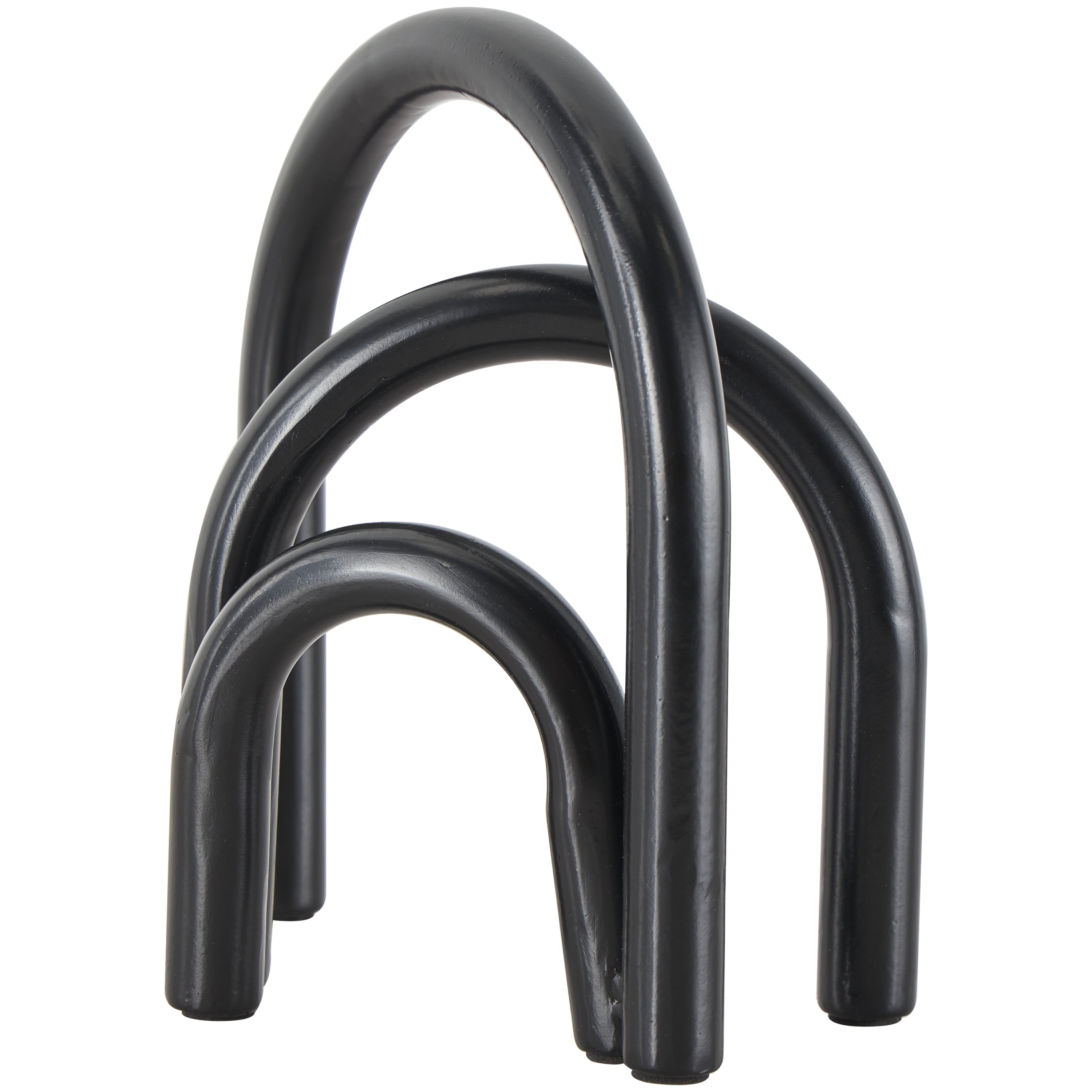 7" x 8" Black Metal Overlapping Arch Geometric Sculpture, by DecMode