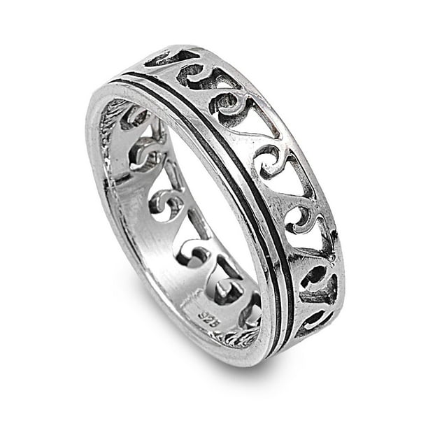 Maori Ocean Wave Ring Sterling Silver Size 7 - Walmart.com