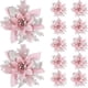 thumbnail image 2 of Flores artificiales con purpurina para decoración de árbol de Navidad, adornos de Feliz Año Nuevo, 1-10 piezas, 14,5 cm, 2 of 4