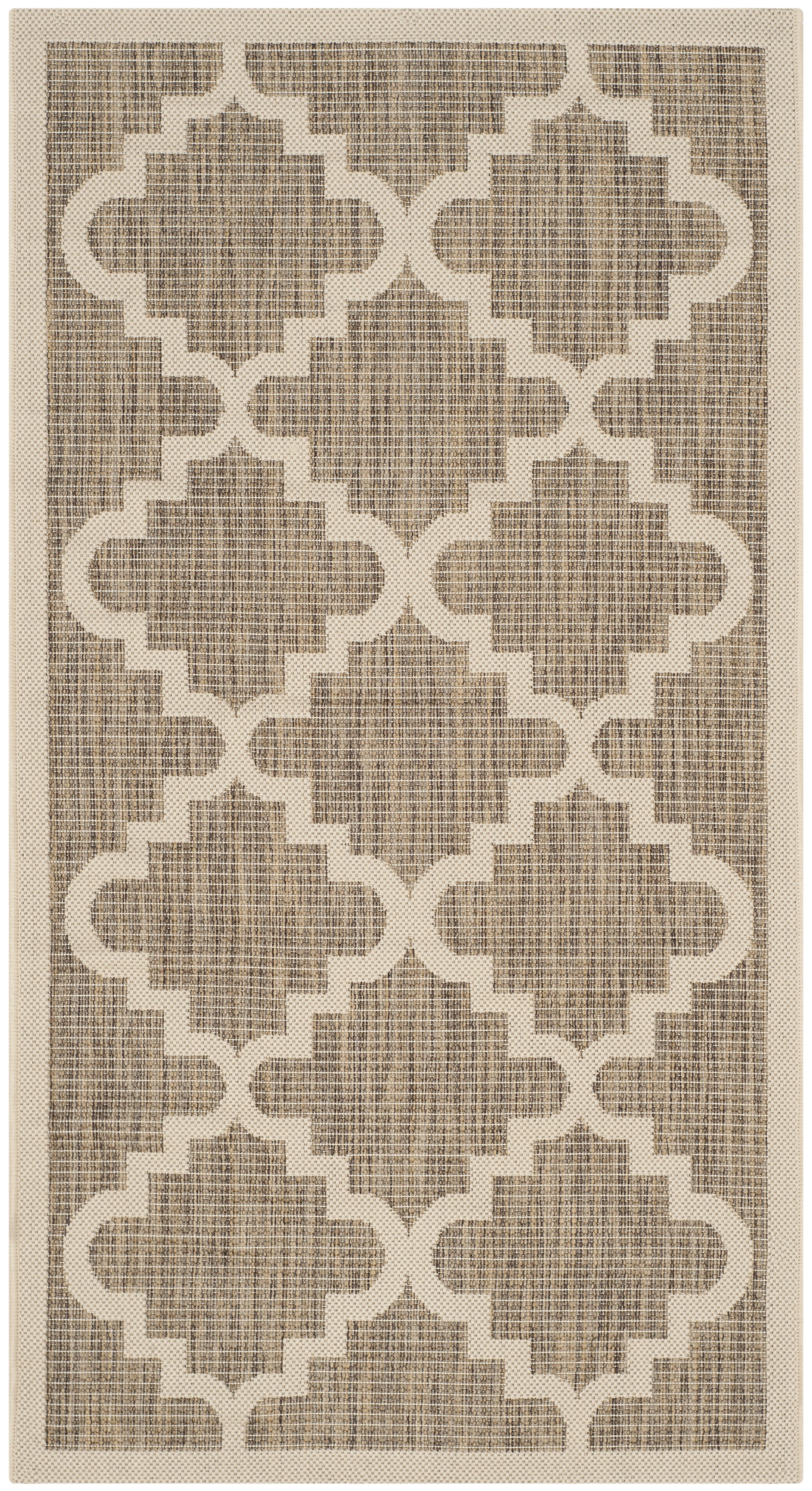 Safavieh Courtyard Jaylee Geometric Indoor/Outdoor Area Rug, Brown/Beige, 4' x 5'7"