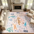 thumbnail image 5 of CHAKMEONE Boho Floral and Animal Print Machine Washable Non-Slip Area Rug in Pink, 5 of 8