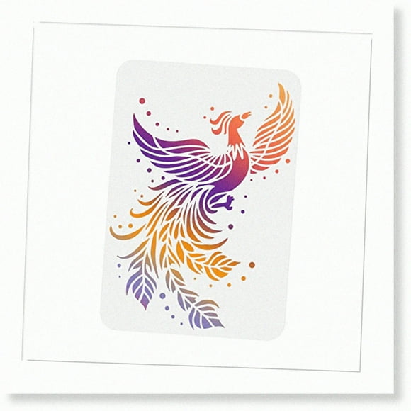 Mythical Phoenix Reusable Drawing Template - 11.7x8.3 inch Bird Painting for Wood, Floor, Wall, Fabric