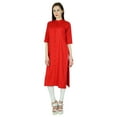 thumbnail image 3 of Bimba Women Summer Rayon custom Kurta Kurti 3/4 Sleeve Formal Casual Tunic, 3 of 6