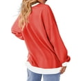 thumbnail image 5 of Fantaslook Color Block Sweatshirts for Women Crewneck Long Sleeve Oversized Pullover Tops Casual Fall Outfits, 5 of 8