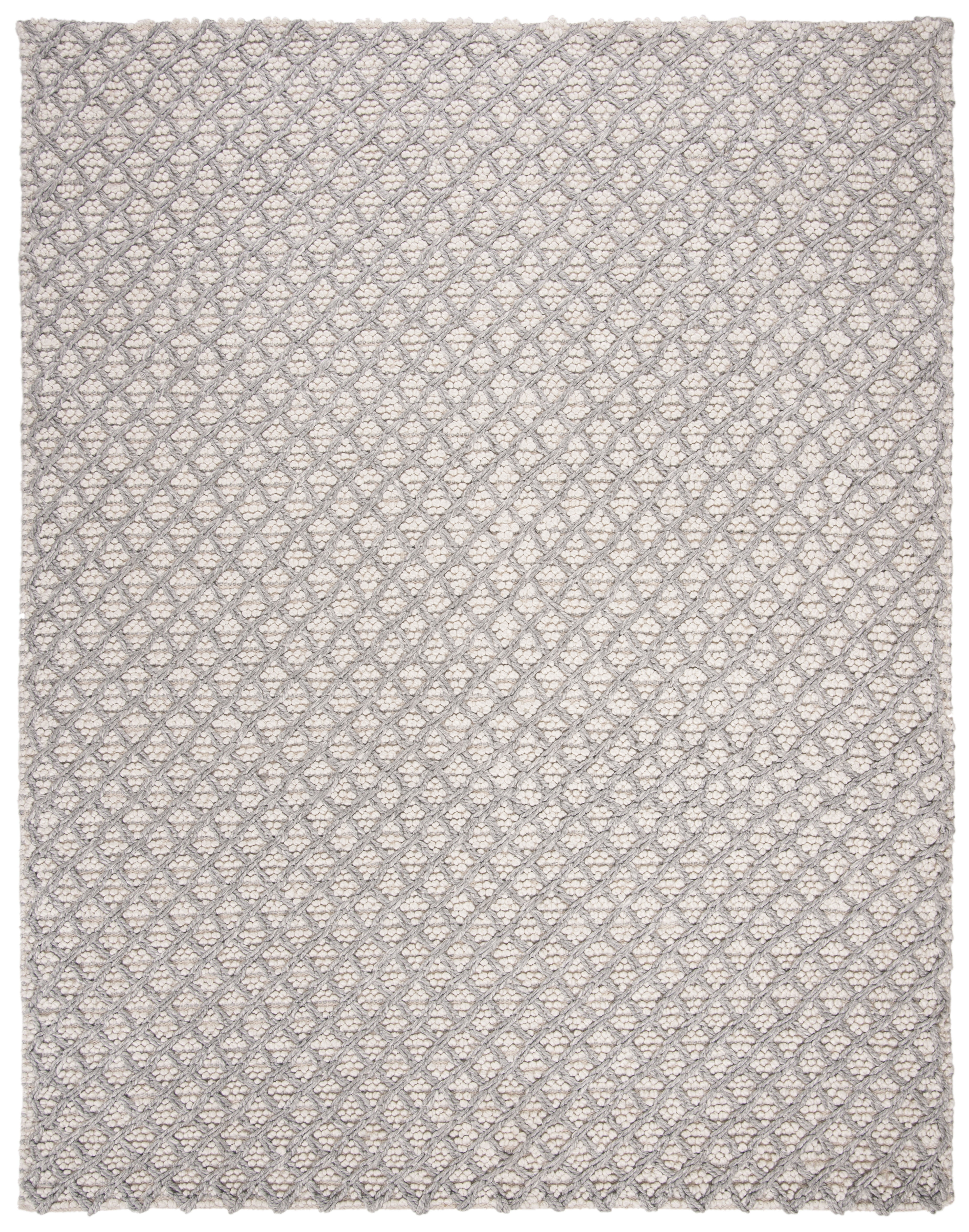 SAFAVIEH Natura Zharko Geometric Braided Area Rug, Silver/Ivory, 8' x 10'
