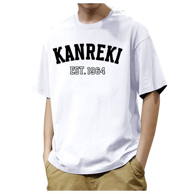Huesdet T-Shirts Graphiques pour Hommes Manches Courtes Col Rond Décontracté Texturé Chandail (Blanc, G)