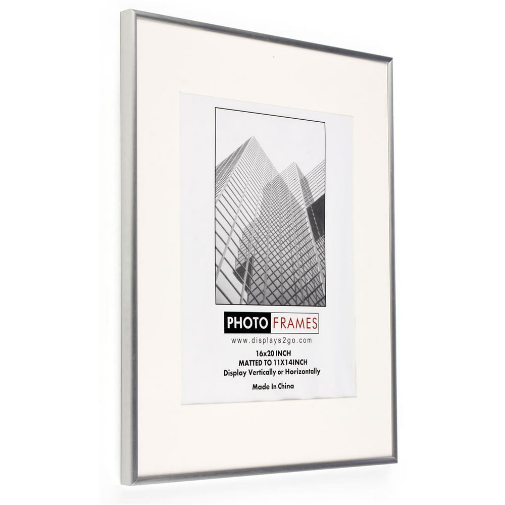 Silver Picture Frame for 11 x 14 Prints with Removable White Mat