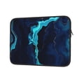 thumbnail image 2 of Bingfone Blue Marble And Gold Laptop Sleeve Case 15 Inch, 360° Protective Computer Carrying Bag, 2 of 9
