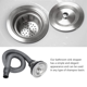 thumbnail image 2 of Drain Plug Stainless Steel Sink Plug, Hair Salon Shampoo Basin Drain Plug, Sink Plug with Hair Catcher for Shampoo Bed, 2 of 5