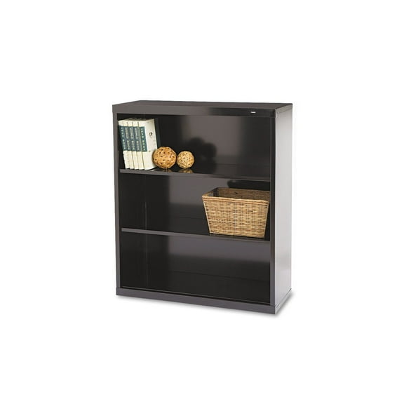 Tennsco Metal Bookcase, Three-Shelf, 34.5w x 13.5d x 40h, Black B-42-BLK
