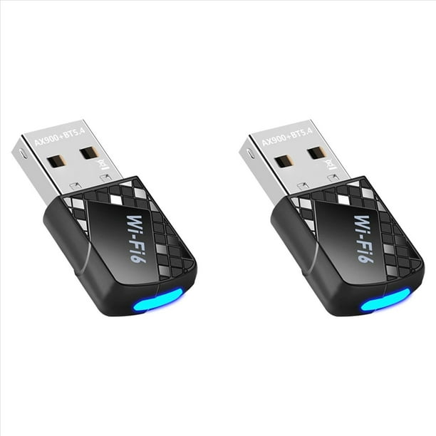 2X Adaptador AX900 USB WiFi 6 Bluetooth 5.4 2 en 1 Dongle Receptor Inalámbrico de Red de Banda Dual de 2,4 G y 5 GHz CONTROLADOR GRATUITO para W10/11