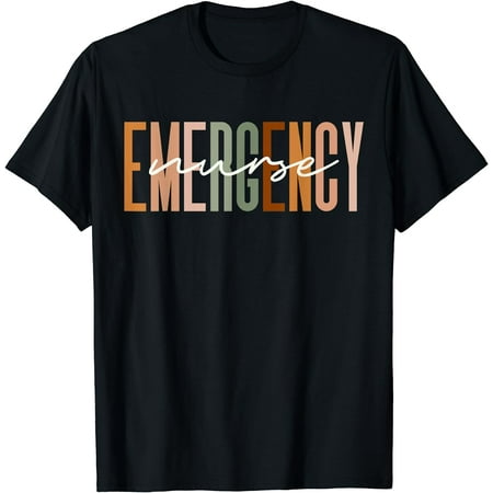 Emergency Nurse Letters Print ER Nurse Nursing School Outfit T-Shirt