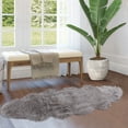 thumbnail image 6 of haperlare 2'x6' Fluffy Area Rug Faux Fur Sheepskin Rug Plush Shaggy Carpet Decor Rug Luxury Bed Side Sofa Plush Carpets, Gray, 6 of 6