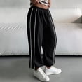 thumbnail image 3 of cocolona Womens Summer Casual Loose Sweatpants Elastic Waist Straight Wide Leg Workout Gym Running Trousers With Pocket, 3 of 5