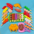 thumbnail image 6 of 35-Piece Play House BBQ Grill Playset Toys, Pretend Kitchen Toys with Simulation Food Grilled Skewers Kebabs&Condiments, Multi-Color Role Play Food Set for Kids 4-8, 6 of 9