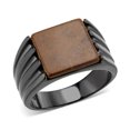 thumbnail image 1 of IP Black Ion Plating Stainless Steel Ring with Semi-Precious, Topaz - Size 13, 1 of 1
