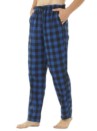 MINGHE 3 Pack Mens Flannel Pajamas Pants Set Cotton Plaid Pjs Bottoms Soft  Warm Lounge Sleep with Button Fly Pockets Pj Pants