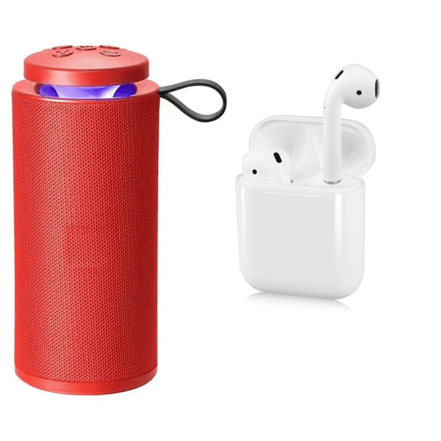 Bocina Bluetooh rojo mas audifonos