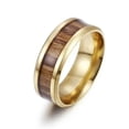 thumbnail image 6 of GKNET Mens Wooden Wood Inlay Ring for Men Women Stainless Steel Size 6-13-9-Silver+Acacia wood slice, 6 of 9