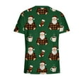 thumbnail image 5 of qolati Christmas Scrub Tops Women Oversized Snowflake V Neck Short Sleeve T Shirts Casual Nursing Work Shirts Xmas Print Holiday Tops with Pockets, 5 of 6