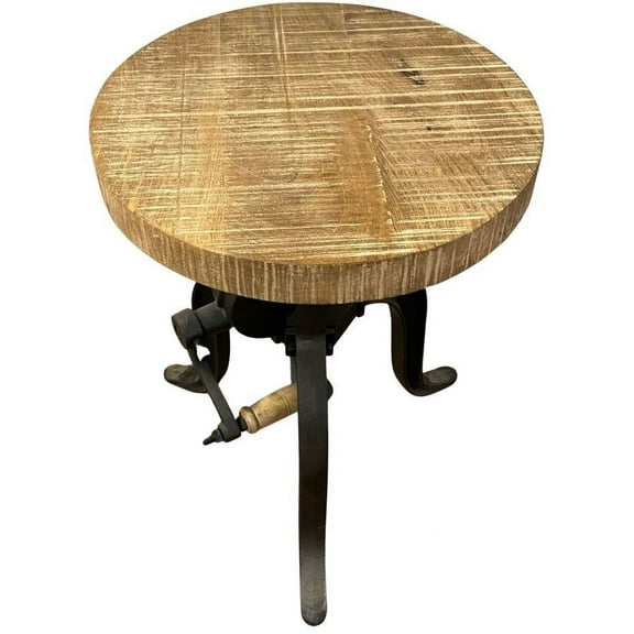 Industrial Adjustable Rustic Crank Stool
