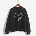 thumbnail image 4 of Black Sweatshirt for Women Autumn Winter O Neck Solid Color Prints Long Sleeve Pullover Sweatshirt Women Fall Clothes, 4 of 4