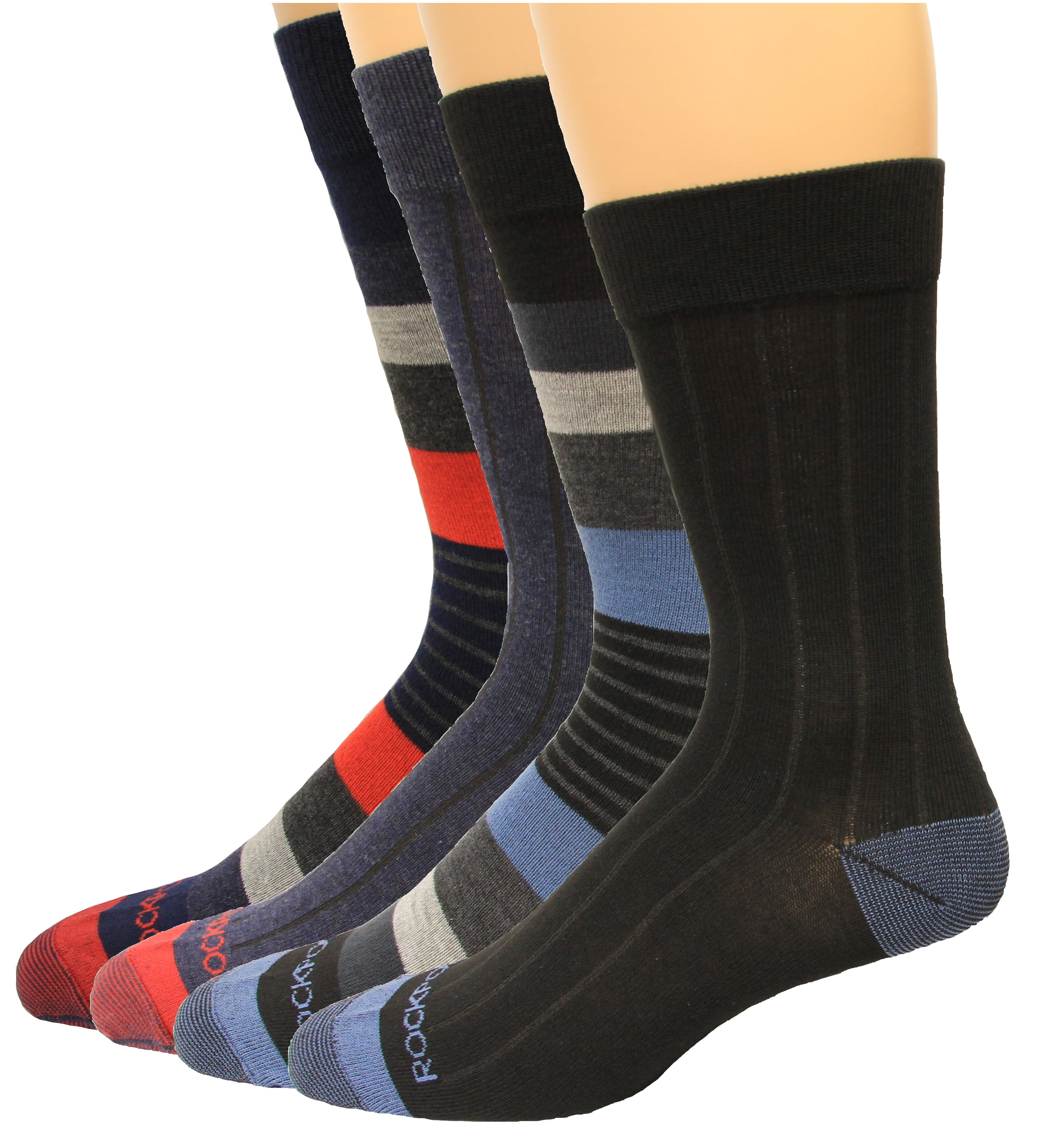 Rockport Men's Crew Socks 4 Pair, Striped Assort., Men's 8-12 - Walmart.com