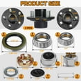 thumbnail image 2 of 2 Sets Trailer Hub kit 5 Bolt 4.5", Trailer Axle Kit for 3500 lbs 5 Lug Trailer Hub Fit 1-1/16'' to 1-3/8" Spindle Boat Trailer, with L44649 L68149 Bearing Kits, Dust Cap and Rubber Plug, 2 of 7