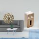 thumbnail image 2 of Escultura Rústica De Hierro Para Pared Y Dispensador De Pañuelos Multiusos Para Decoración De Oficina Y Sala De Estar, Con Pintorescos Colgantes 3D Y Cubierta Rectangular Para Servilletero., 2 of 8