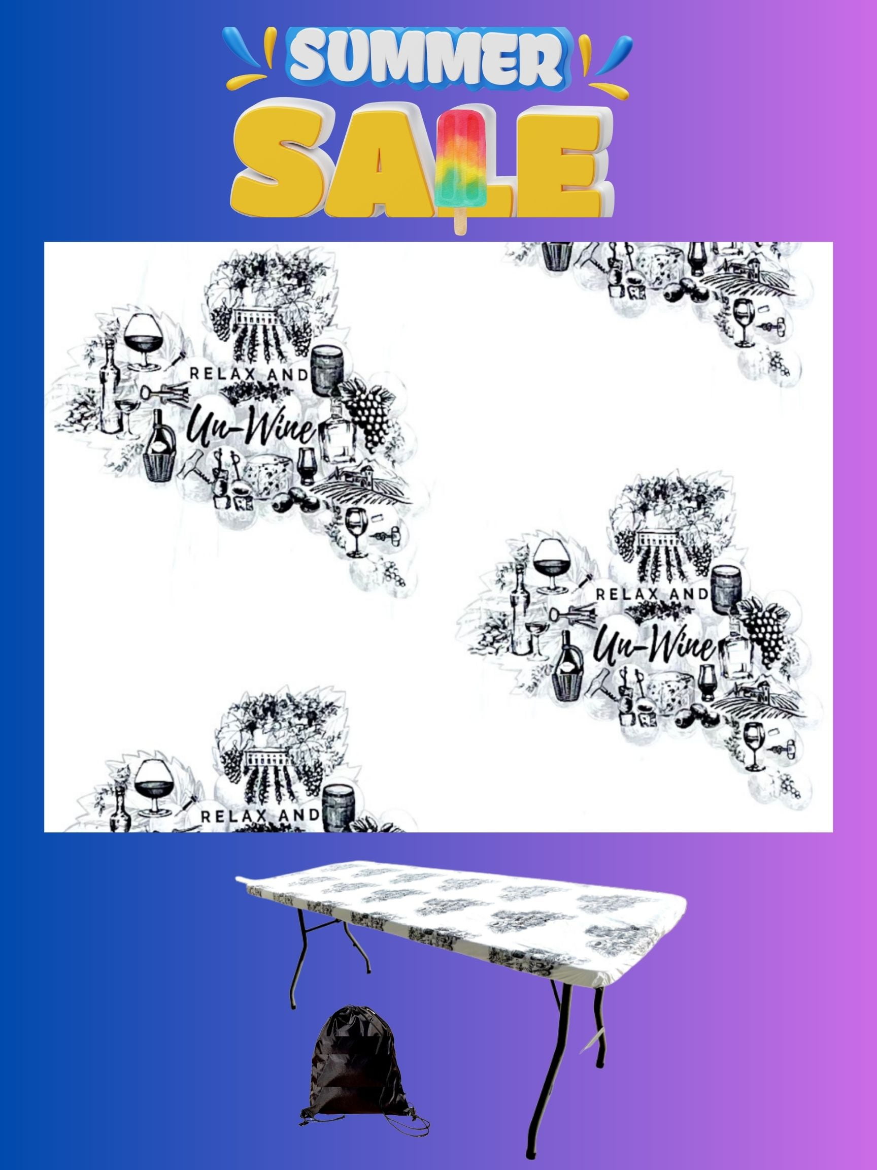 Fitted Tablecloth Rectangle Cover for 6 Ft Folding TableSize 30x72 inch. Flannel Backed Vinyl