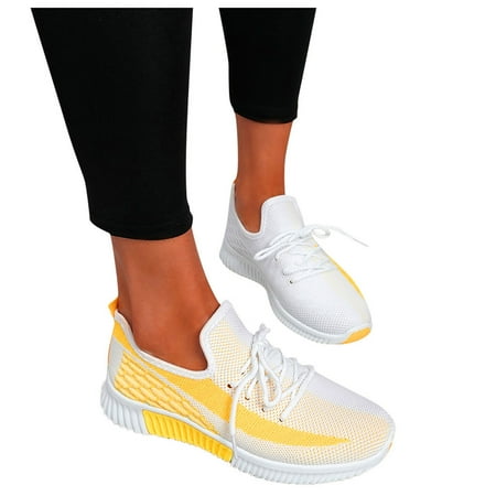 

Sneakers for Women Mesh Wedge Lace Up Casual Breathable Shoes