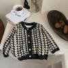 1-10Y Girls Printed Long Sleeve Warm Hoodless Jacket, Loose Fashion Windproof Outerwear for Fall Winter Medium Little Girls Daily Coat Black 7-8 Years