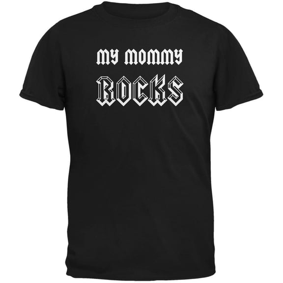 Mother's Day - My Mommy Rocks Black Youth T-Shirt - Youth Medium