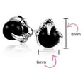 thumbnail image 4 of Bling Jewelry Mens Gothic   Dragon Claw Stud Earrings Aqua Blue Ball for Men Silver Tone, 4 of 5