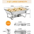 thumbnail image 2 of Garvee 8 Qt Chafing Dish for Buffet Set, Stainless Steel Buffet Servers, 2 Pack, Silver, 2 of 6