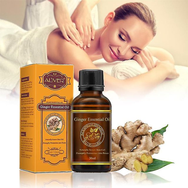 Aliver 30ml aceite esencial de jengibre masaje corporal aceite esencial Spa aceite de jengibre 100% aceite de masaje de grado terapéutico Natural puro Tslm1 kaili Sencillez